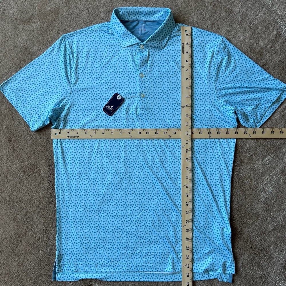 Johnnie-O Featherweight Polo - Blue palm tree print